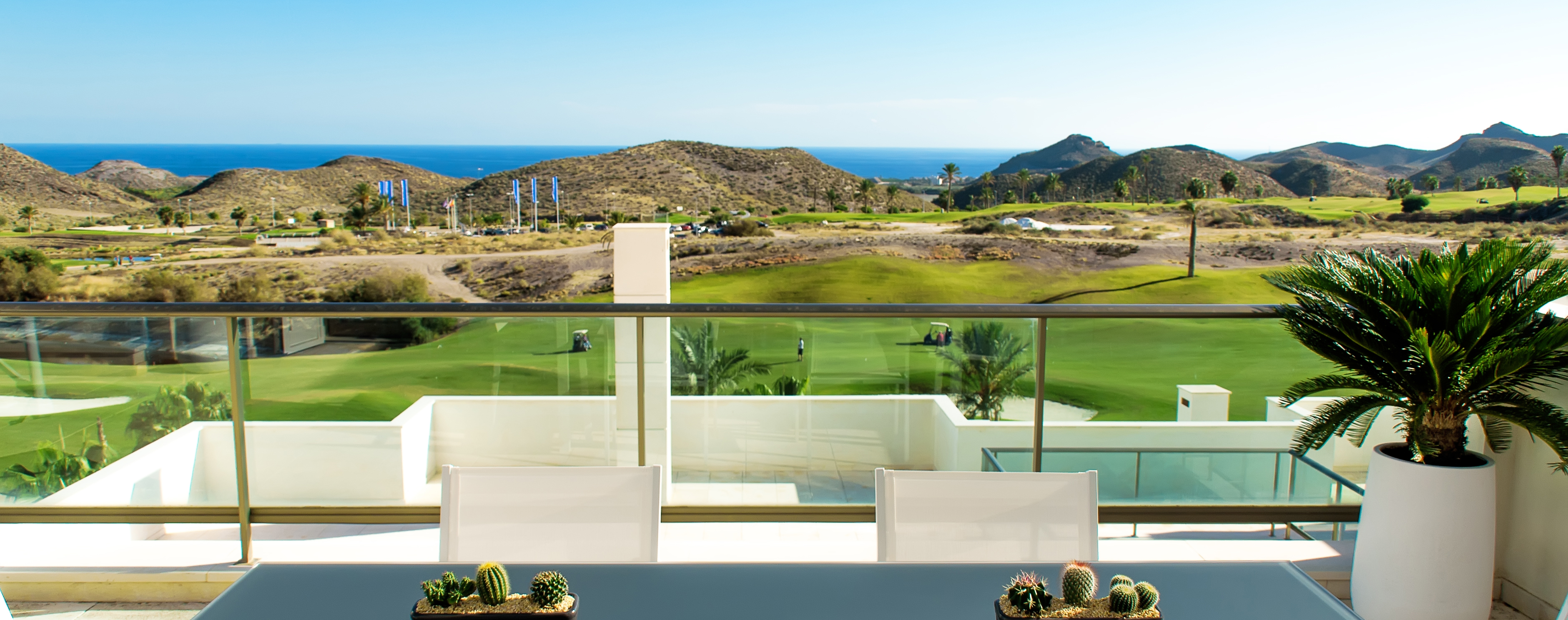 Spacious apartments overlooking the sea and golf